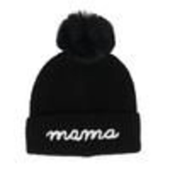 David & Young Women's Mama Knit Winter Beanie with Matching Pom - Picture 5 of 6